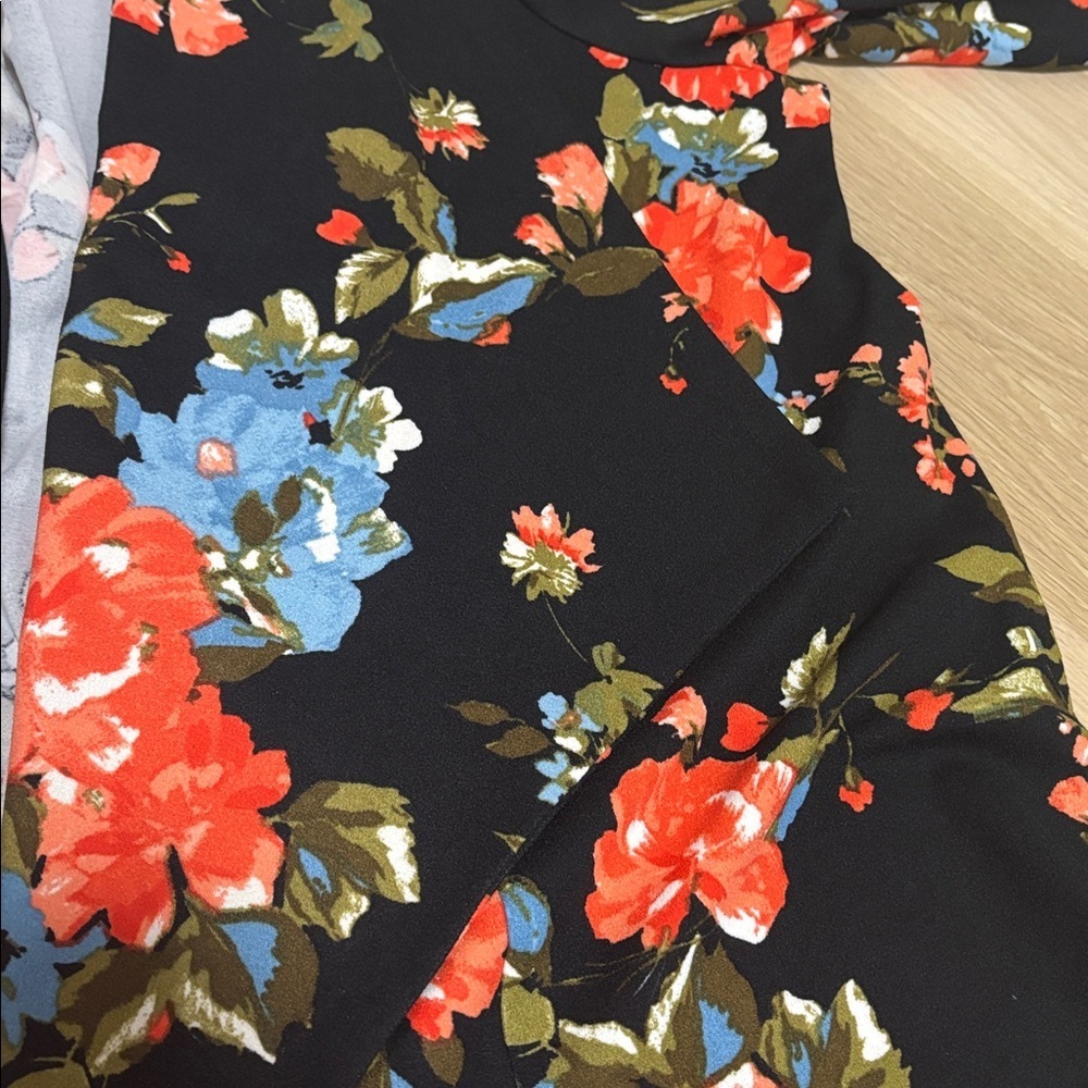 ROBIN ARTIZAN (1X) Floral Black Kimono Blazer Vibrant Lightweight Stretch NWT - Picture 9 of 10